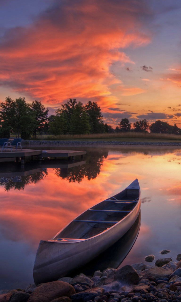 Screenshot №1 pro téma Canoe At Sunset 768x1280