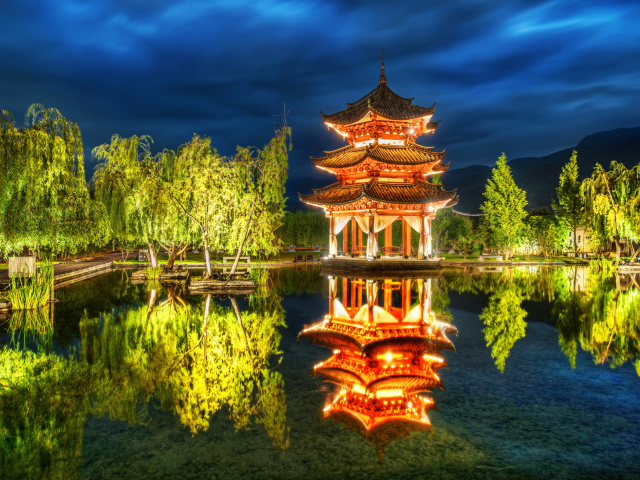 Das Chinese Pagoda HD Wallpaper 640x480