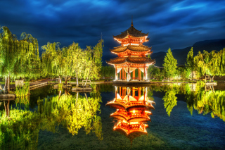 Chinese Pagoda HD Wallpaper for Android, iPhone and iPad
