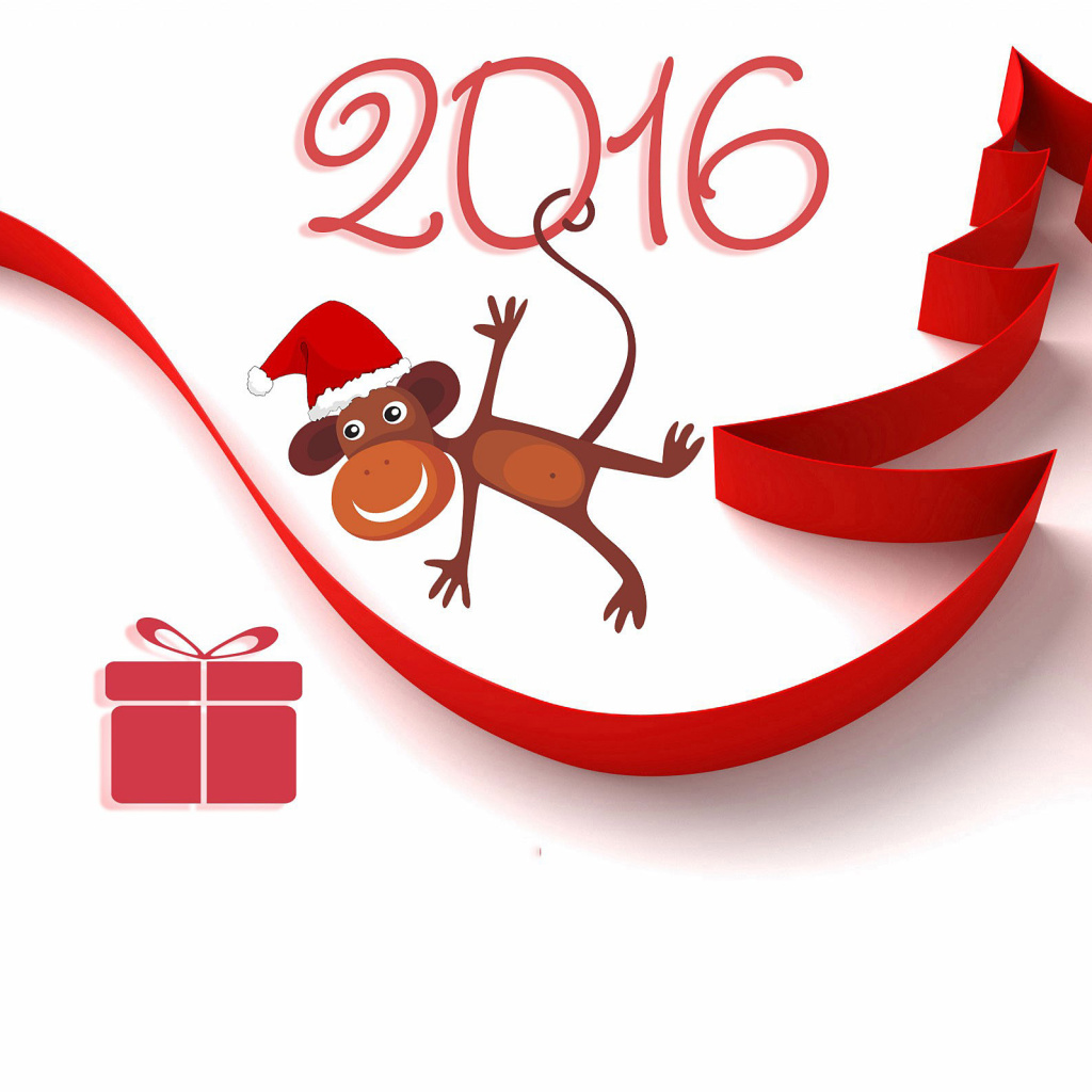 Обои New Year 2016 of Monkey Zodiac 1024x1024
