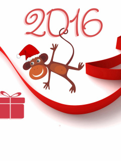 Обои New Year 2016 of Monkey Zodiac 240x320