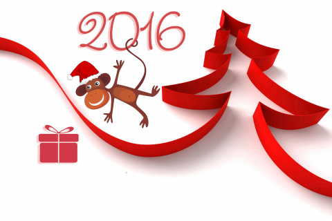 Sfondi New Year 2016 of Monkey Zodiac 480x320