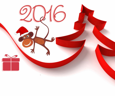 Обои New Year 2016 of Monkey Zodiac 480x400