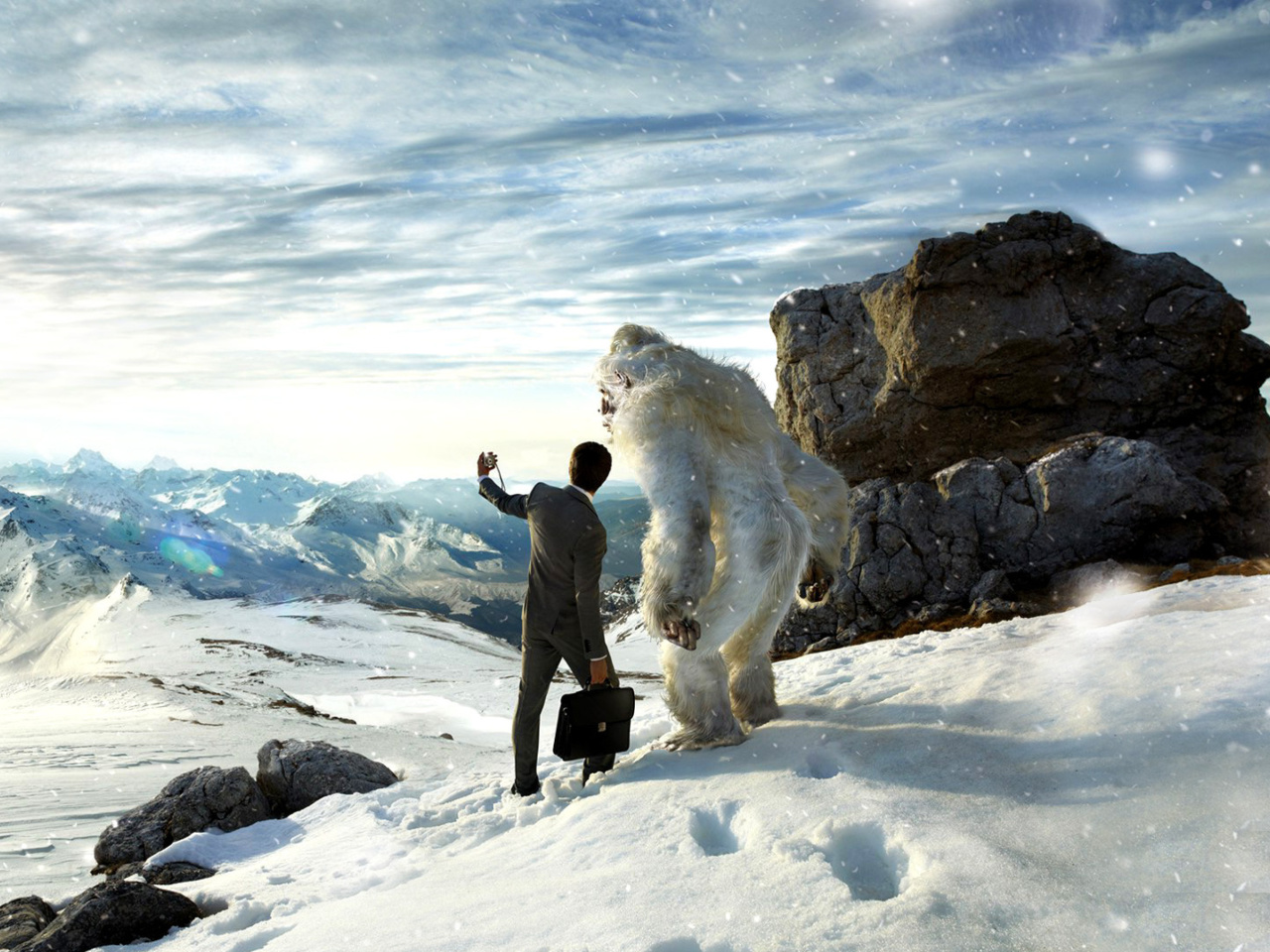 Selfie with Yeti wallpaper 1280x960