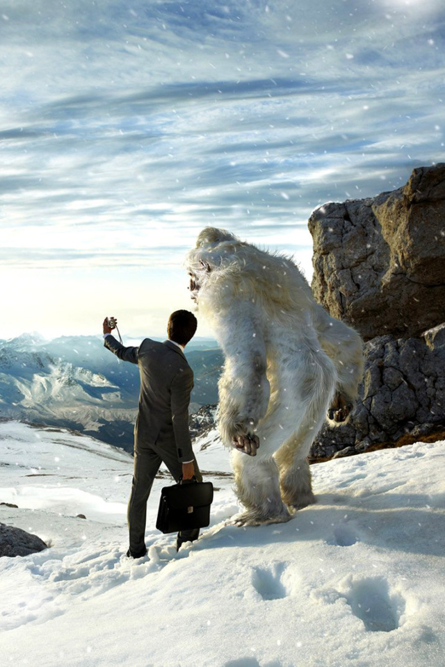 Sfondi Selfie with Yeti 640x960