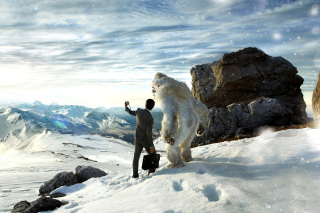Selfie with Yeti Wallpaper for Android, iPhone and iPad
