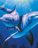 Blue Dolphins wallpaper 128x160