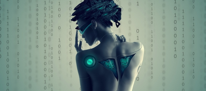 Das Cyborg Girl Wallpaper 720x320