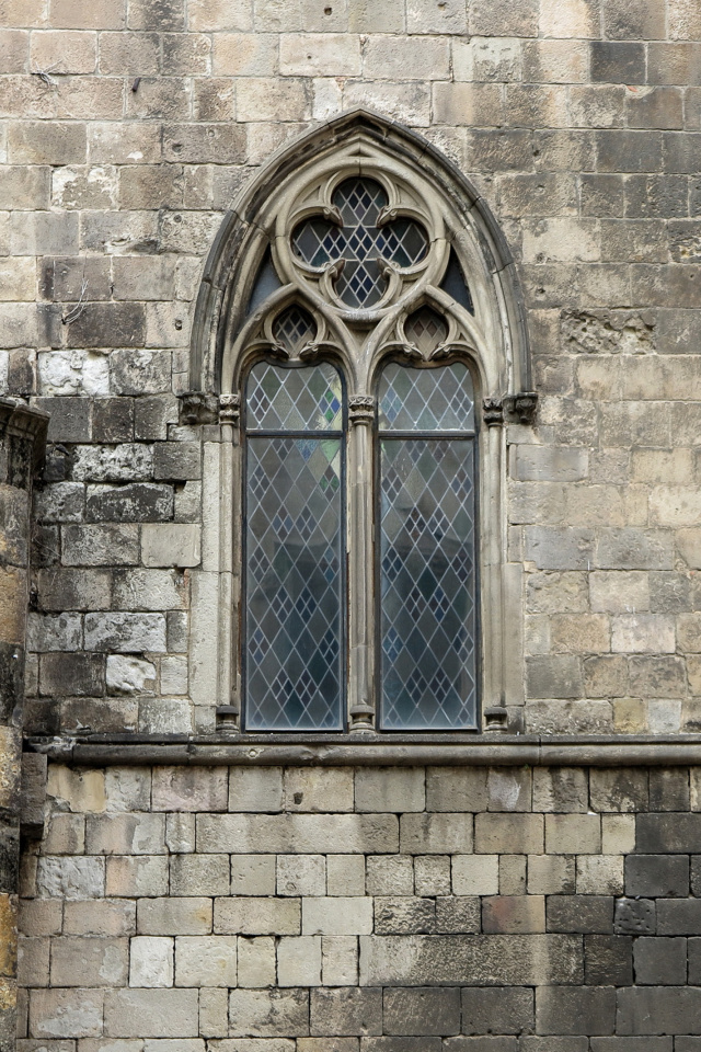 Windows and Stone Wall wallpaper 640x960