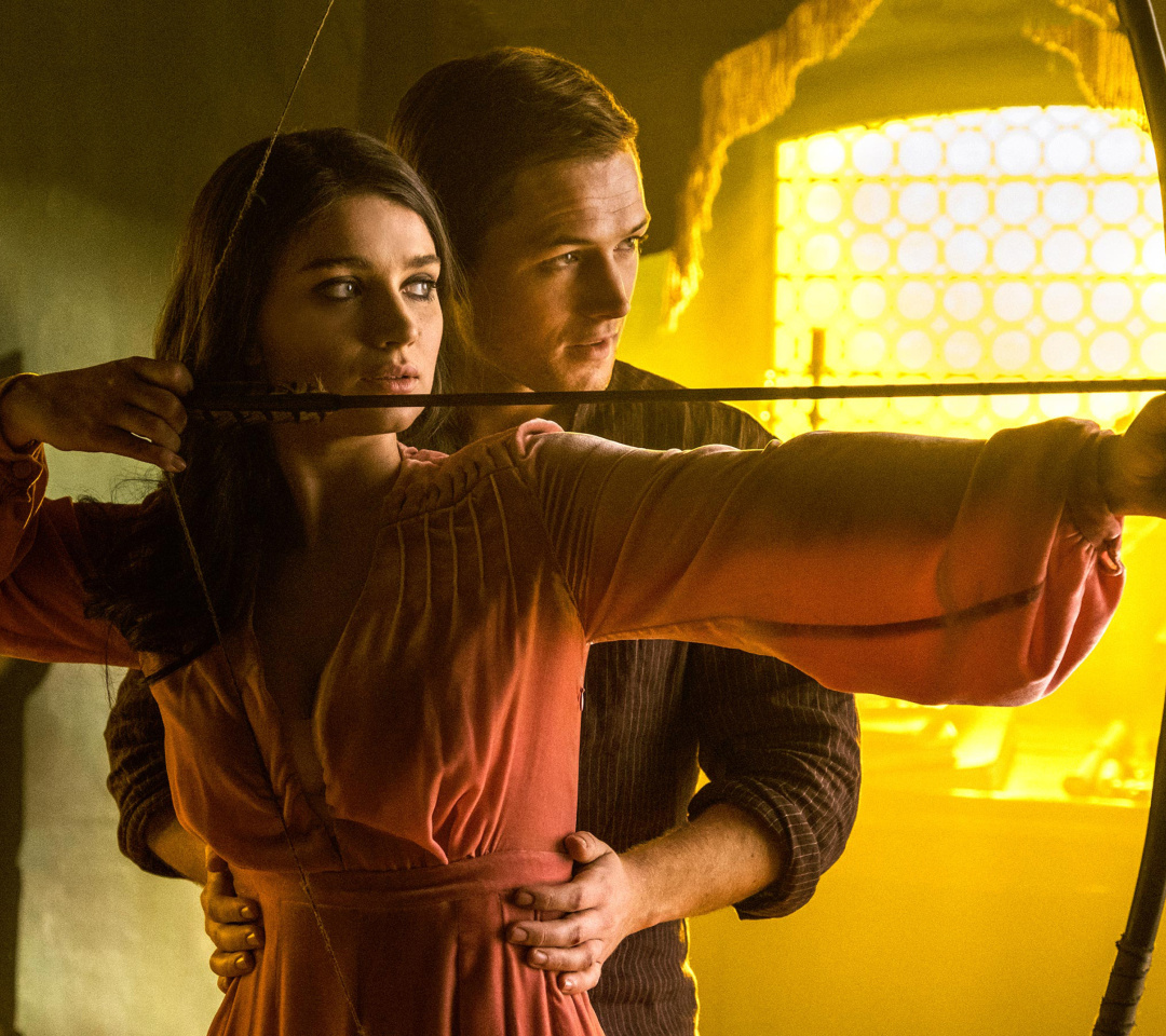 Обои Robin Hood with Taron Egerton and Eve Hewson 1080x960