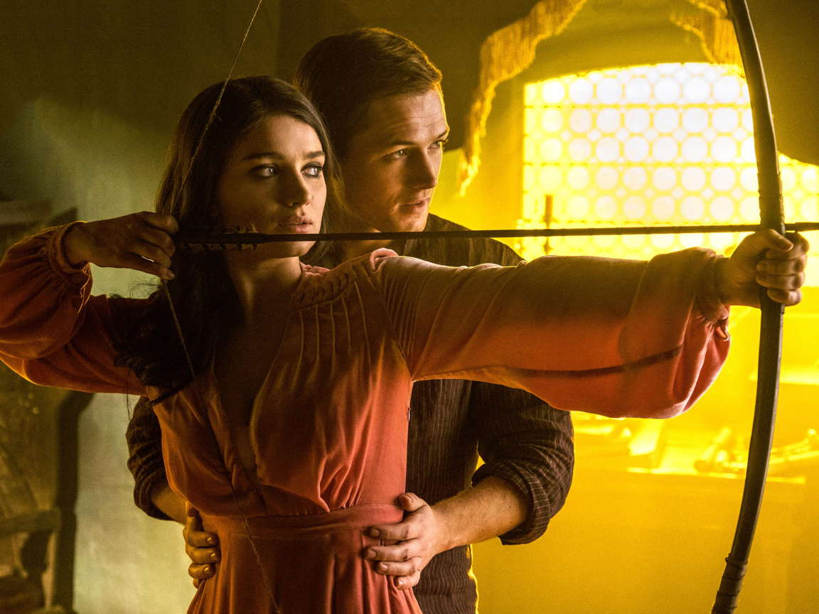 Обои Robin Hood with Taron Egerton and Eve Hewson 1152x864