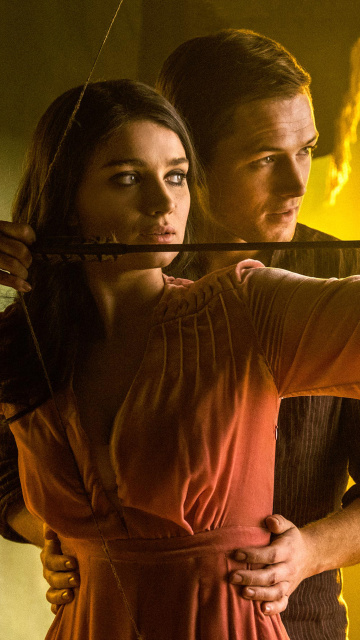 Sfondi Robin Hood with Taron Egerton and Eve Hewson 360x640