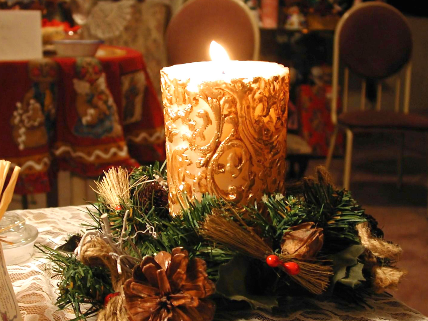 Обои New Year Candle 1400x1050