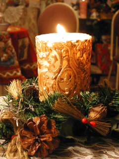 Обои New Year Candle 240x320