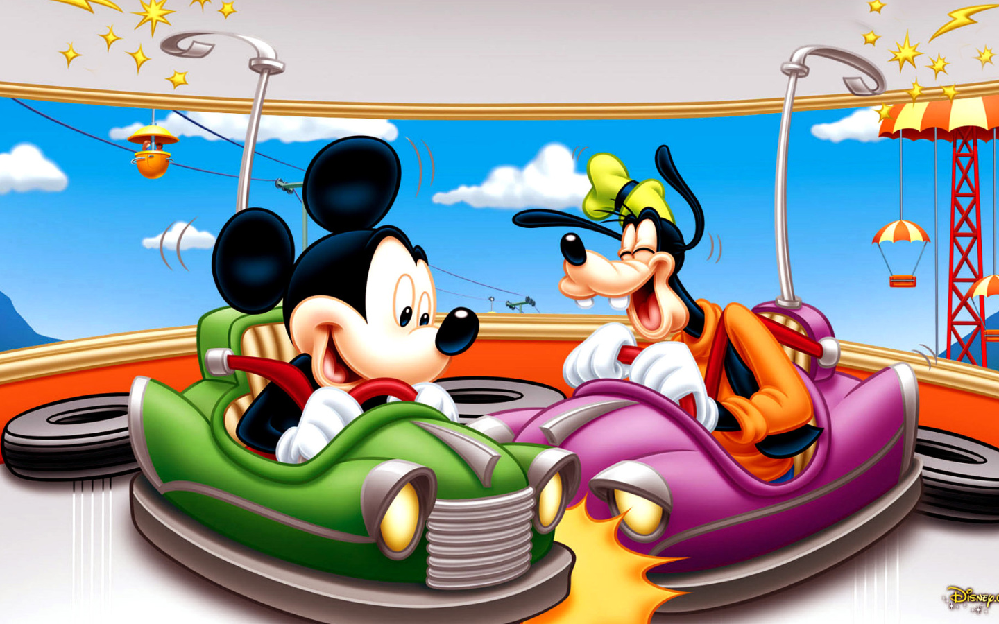 Das Mickey Mouse in Amusement Park Wallpaper 1440x900