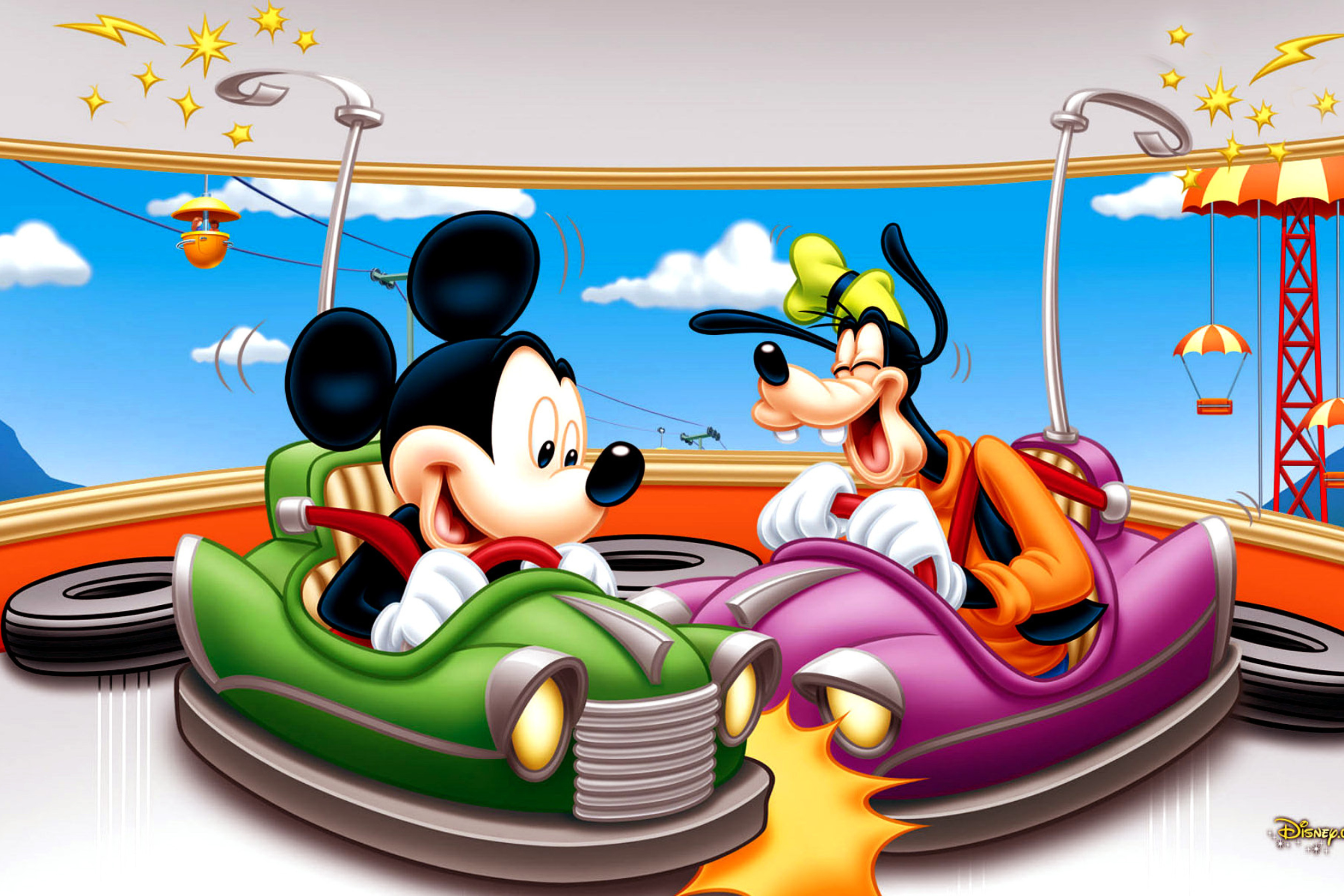 Das Mickey Mouse in Amusement Park Wallpaper 2880x1920