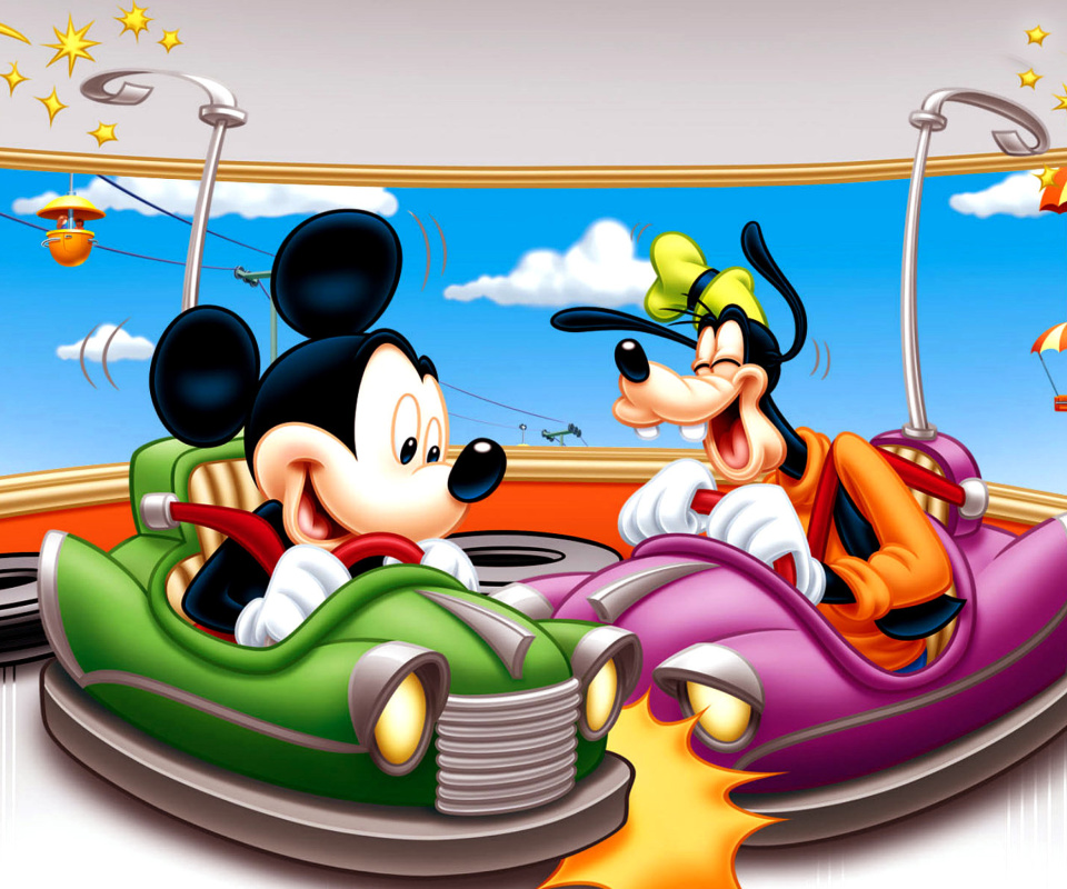 Обои Mickey Mouse in Amusement Park 960x800