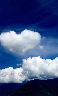 Sfondi Heart In Blue Sky 240x400