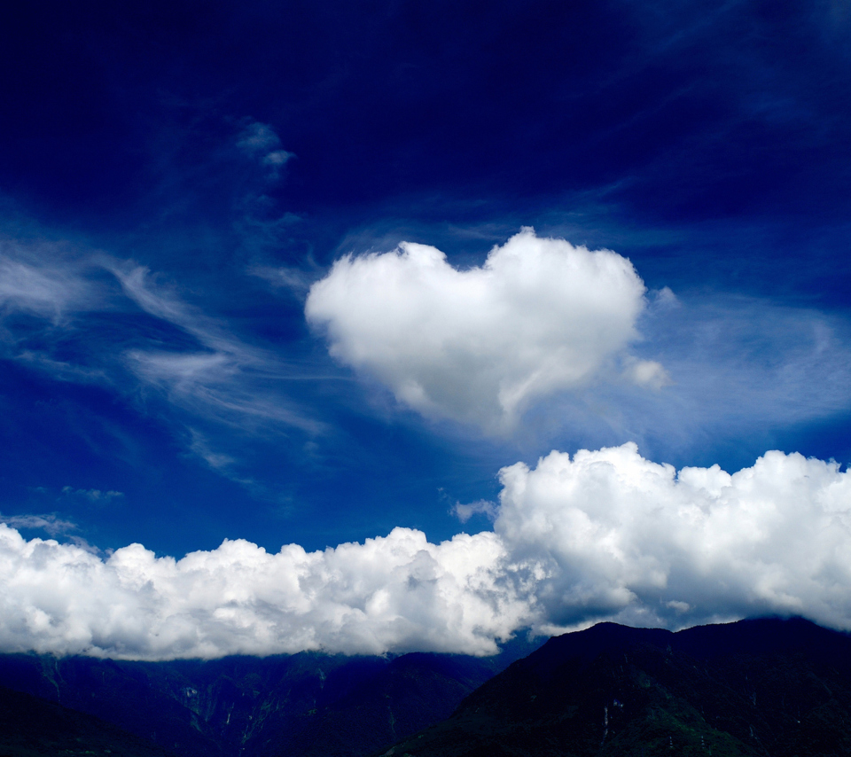 Das Heart In Blue Sky Wallpaper 960x854