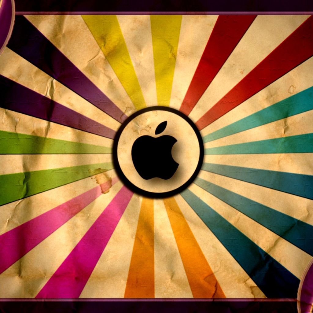 Das Colorful Apple Wallpaper 1024x1024