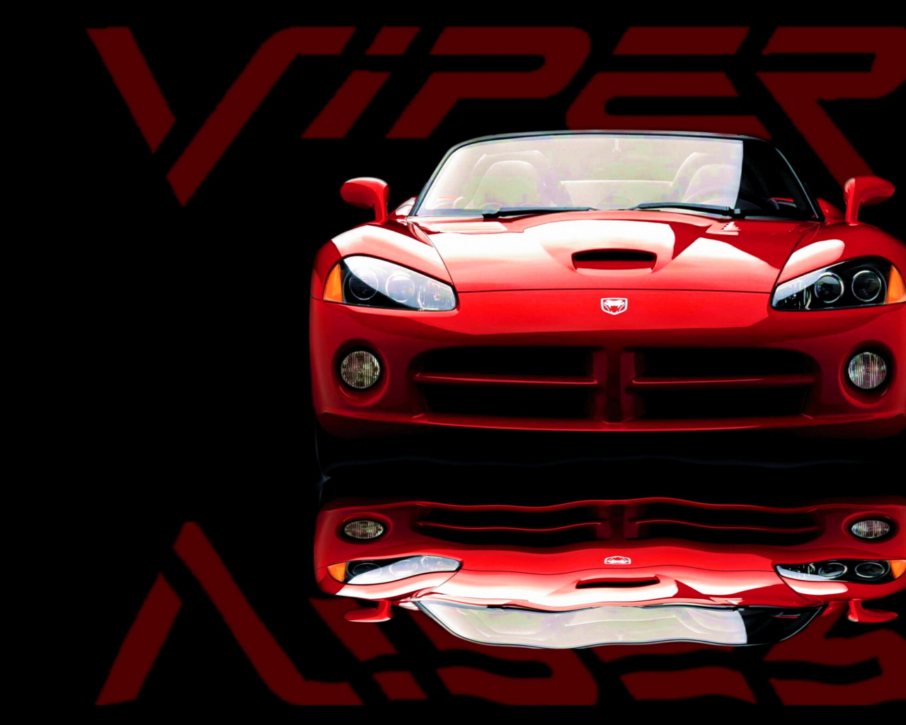 Обои Red Dodge Viper 1280x1024