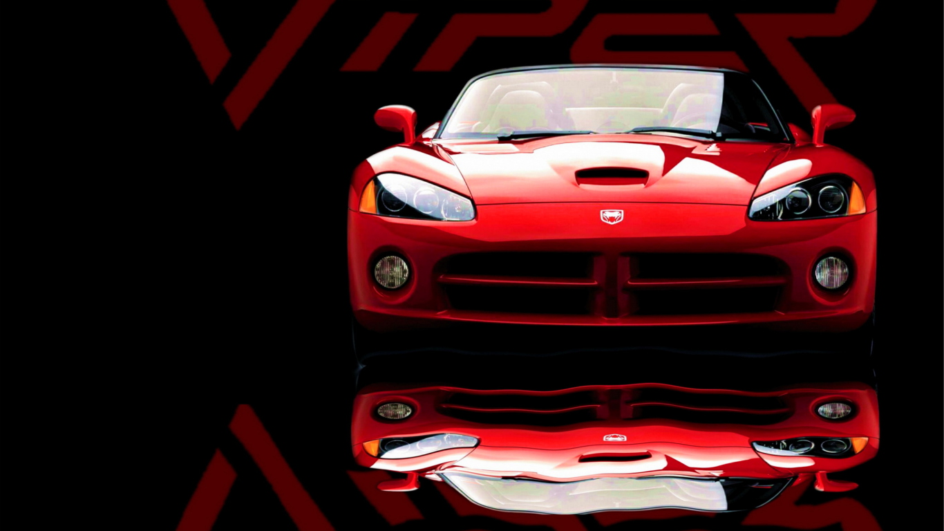 Red Dodge Viper wallpaper 1366x768