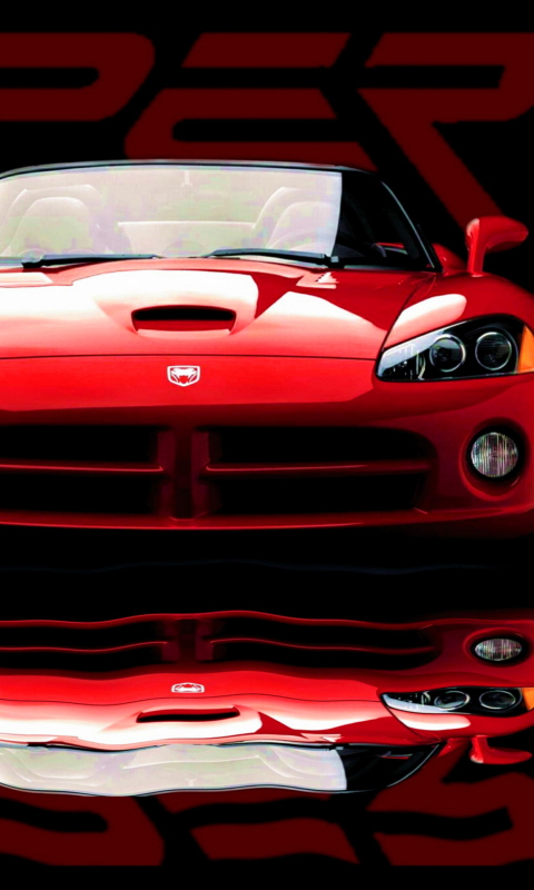 Das Red Dodge Viper Wallpaper 480x800