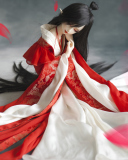 Обои Beautiful Doll In Japanese Kimono 128x160