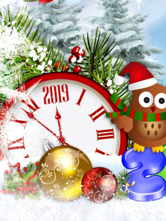 Обои 2019 New Year Card 240x320