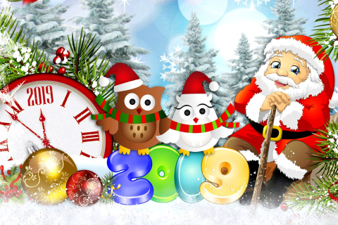 Обои 2019 New Year Card 480x320