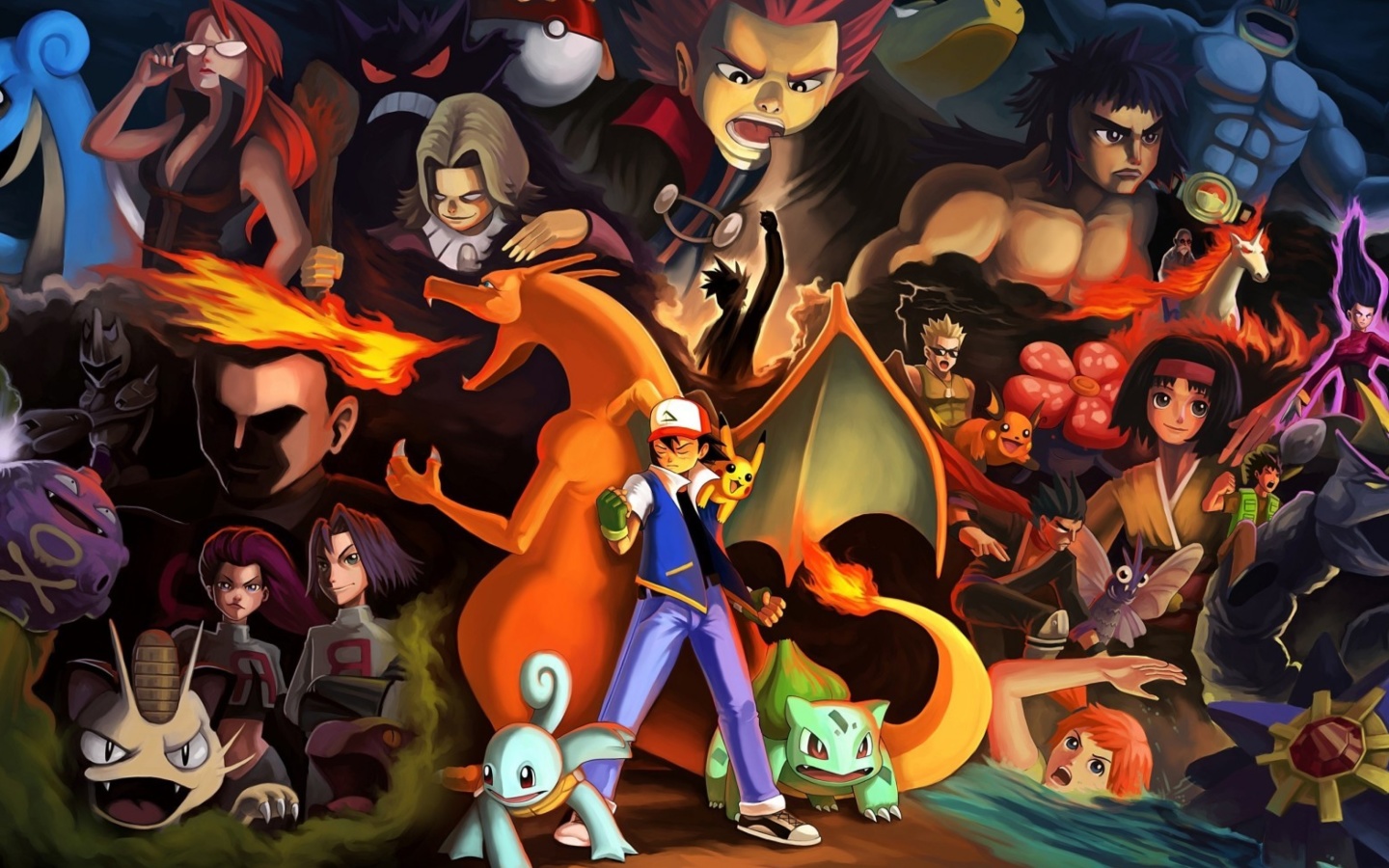 Pokemon GO Charmander vs Squirtle wallpaper 1440x900