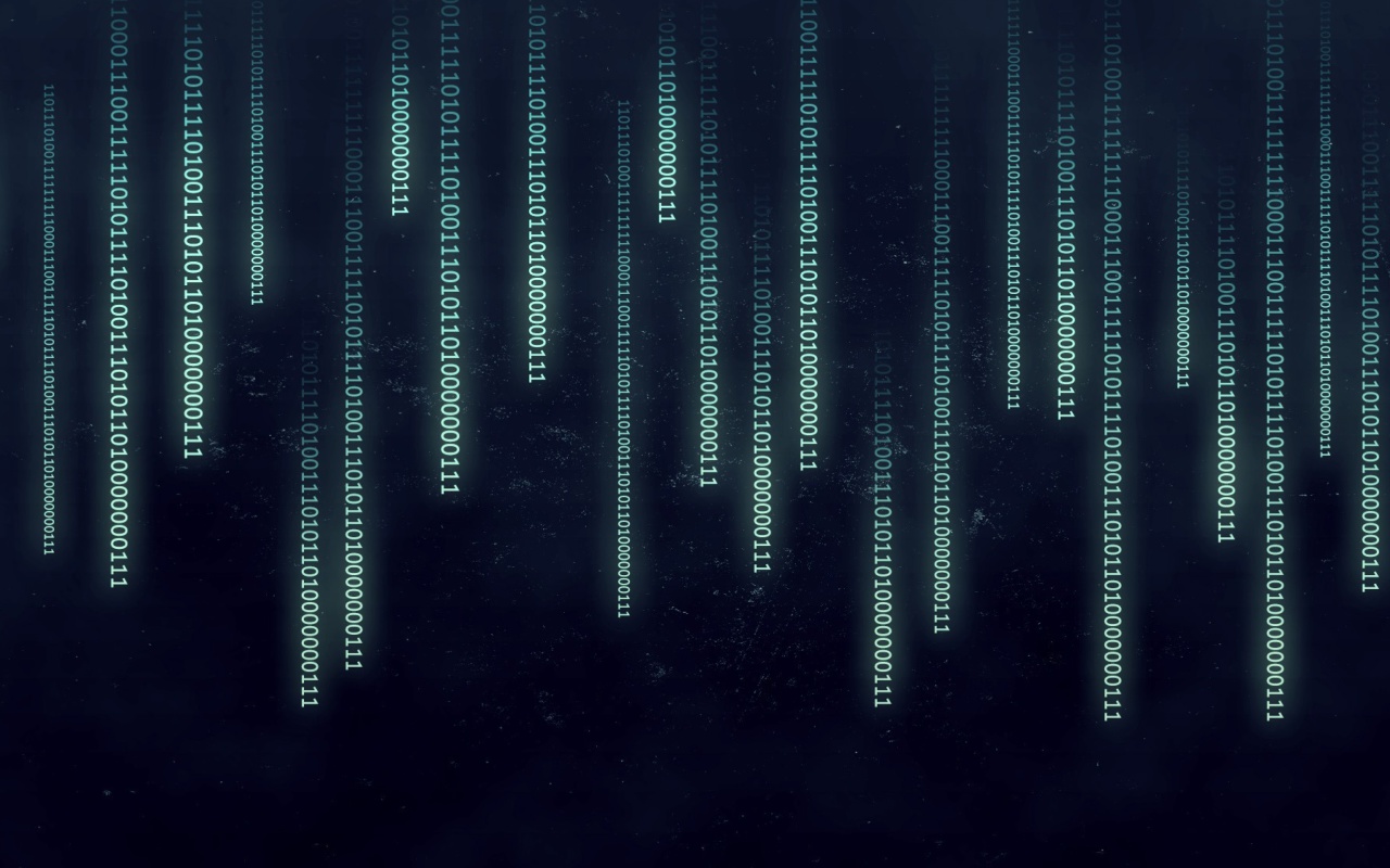 Das Matrix Binary Numbers Wallpaper 1280x800