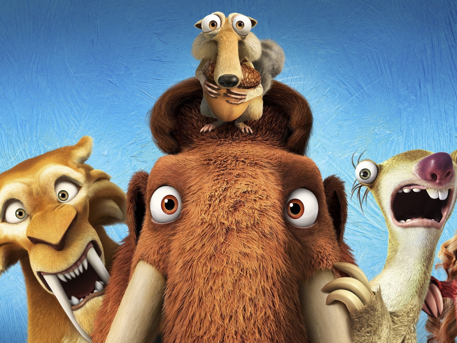 Ice Age 5 Collision Course with Diego, Manny, Scrat, Sid, Mammoths wallpaper 1600x1200