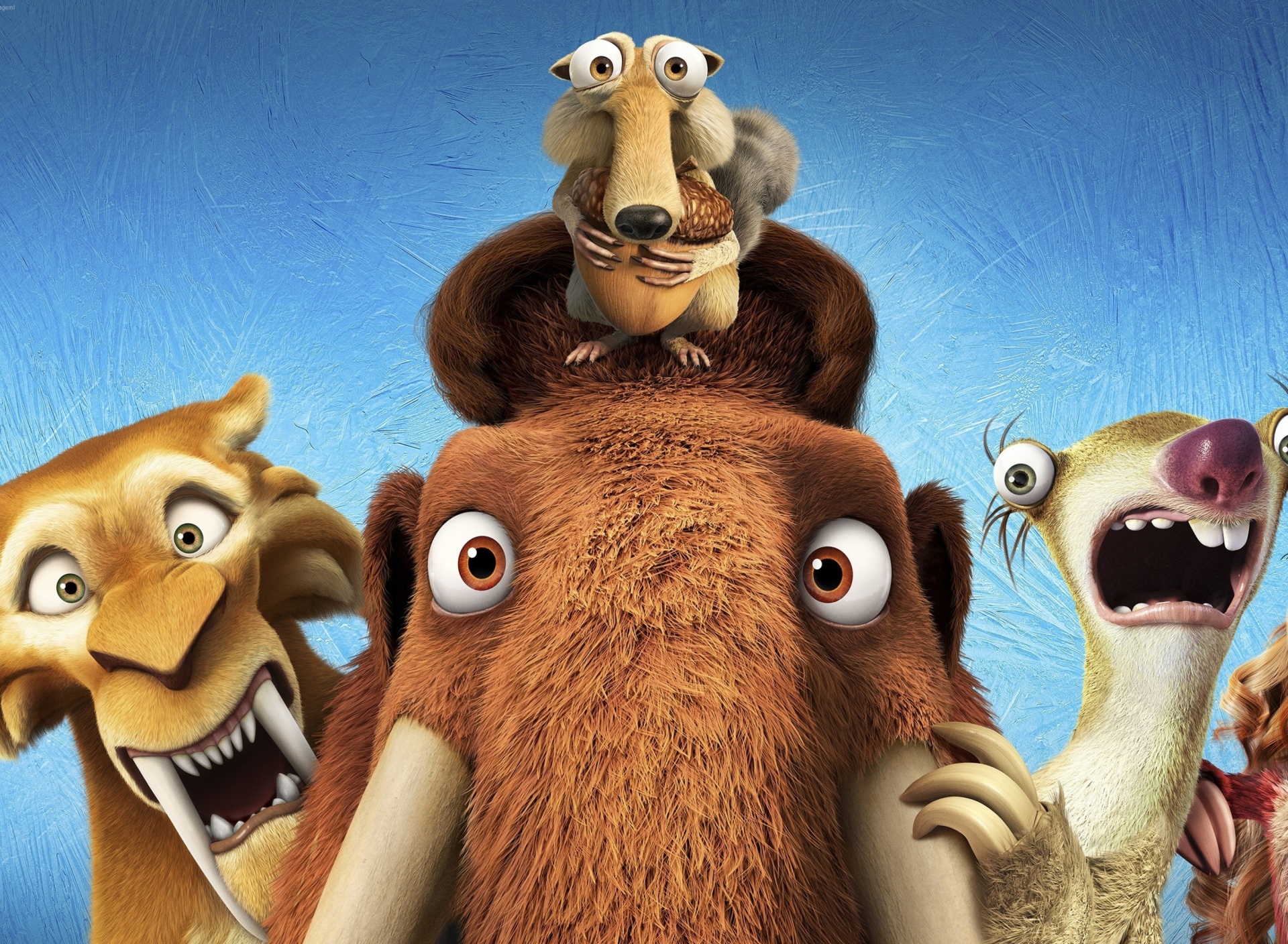 Das Ice Age 5 Collision Course with Diego, Manny, Scrat, Sid, Mammoths Wallpaper 1920x1408