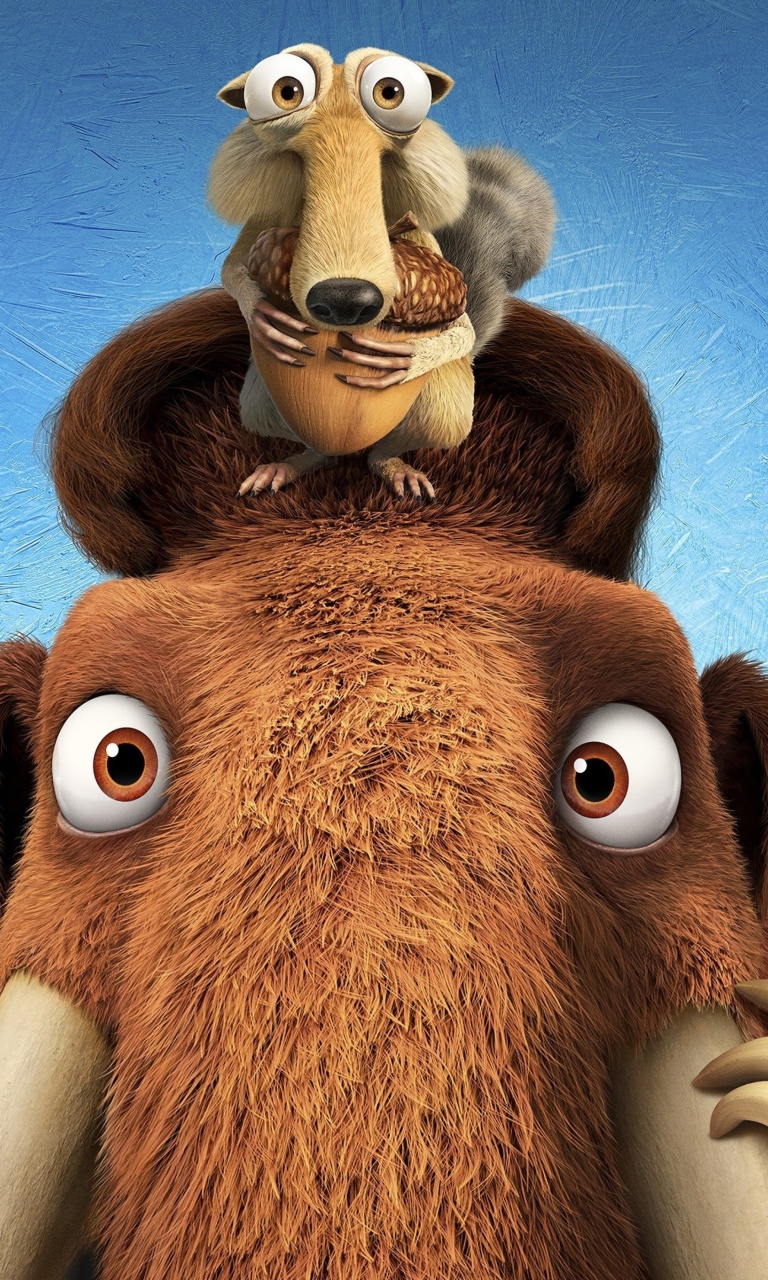 Das Ice Age 5 Collision Course with Diego, Manny, Scrat, Sid, Mammoths Wallpaper 768x1280