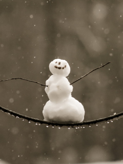 Das Happy Snowman Wallpaper 240x320