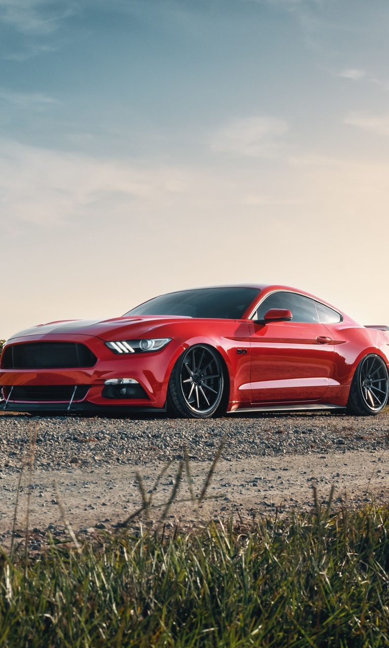 Sfondi Ford Mustang GT Red 768x1280