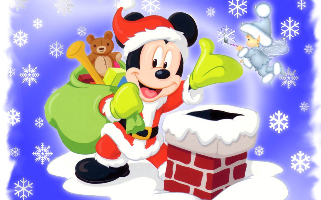 Das Mickey Santa Wallpaper 1280x800