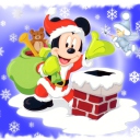 Fondo de pantalla Mickey Santa 128x128
