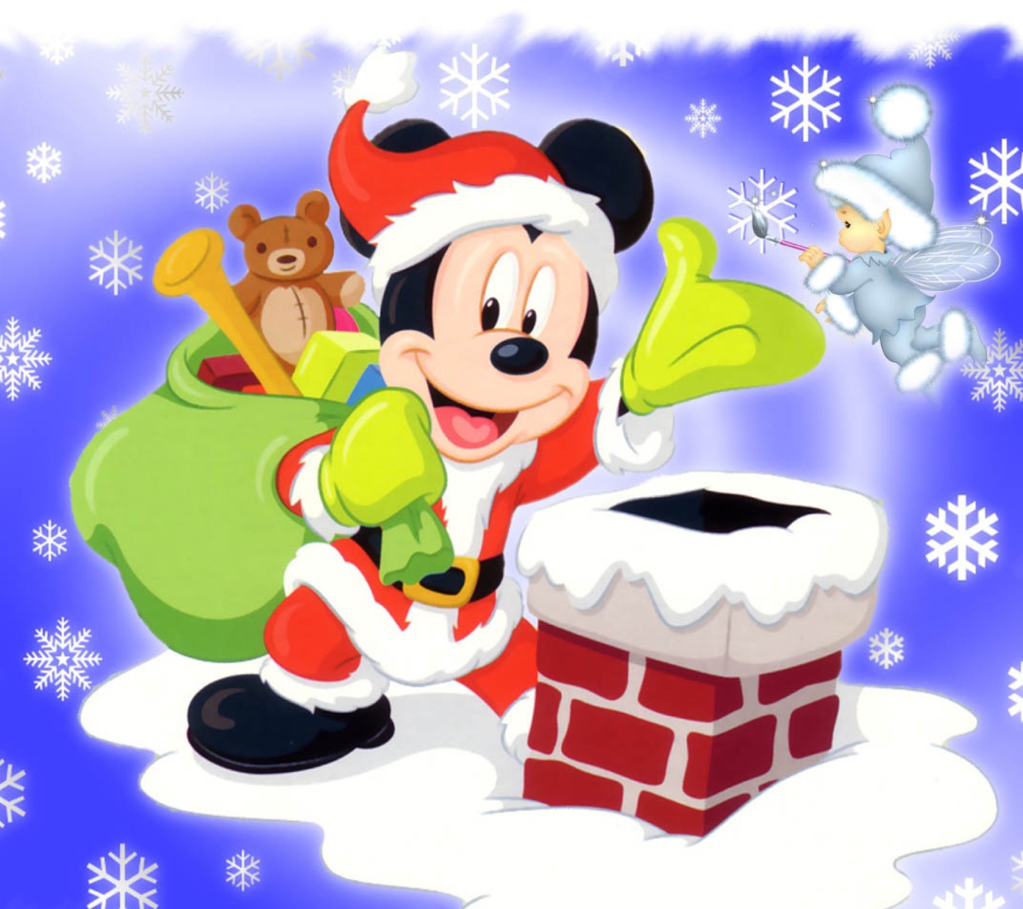 Обои Mickey Santa 1440x1280