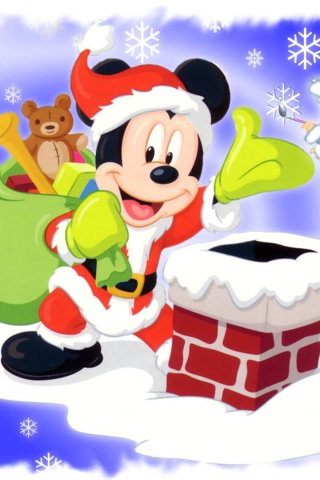 Mickey Santa wallpaper 320x480