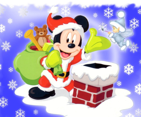 Mickey Santa wallpaper 480x400