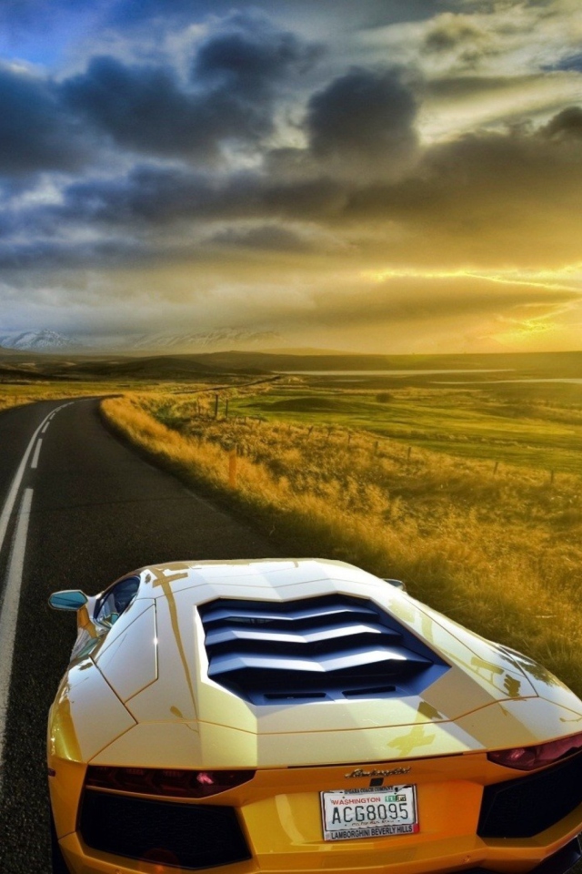 Das Lamborghini Aventador Wallpaper 640x960