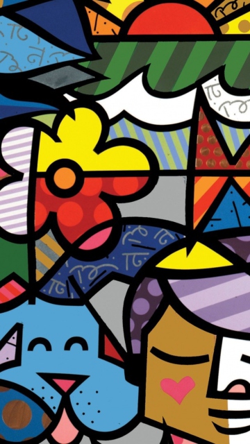 Обои Romero Britto Brazilian Designer 360x640