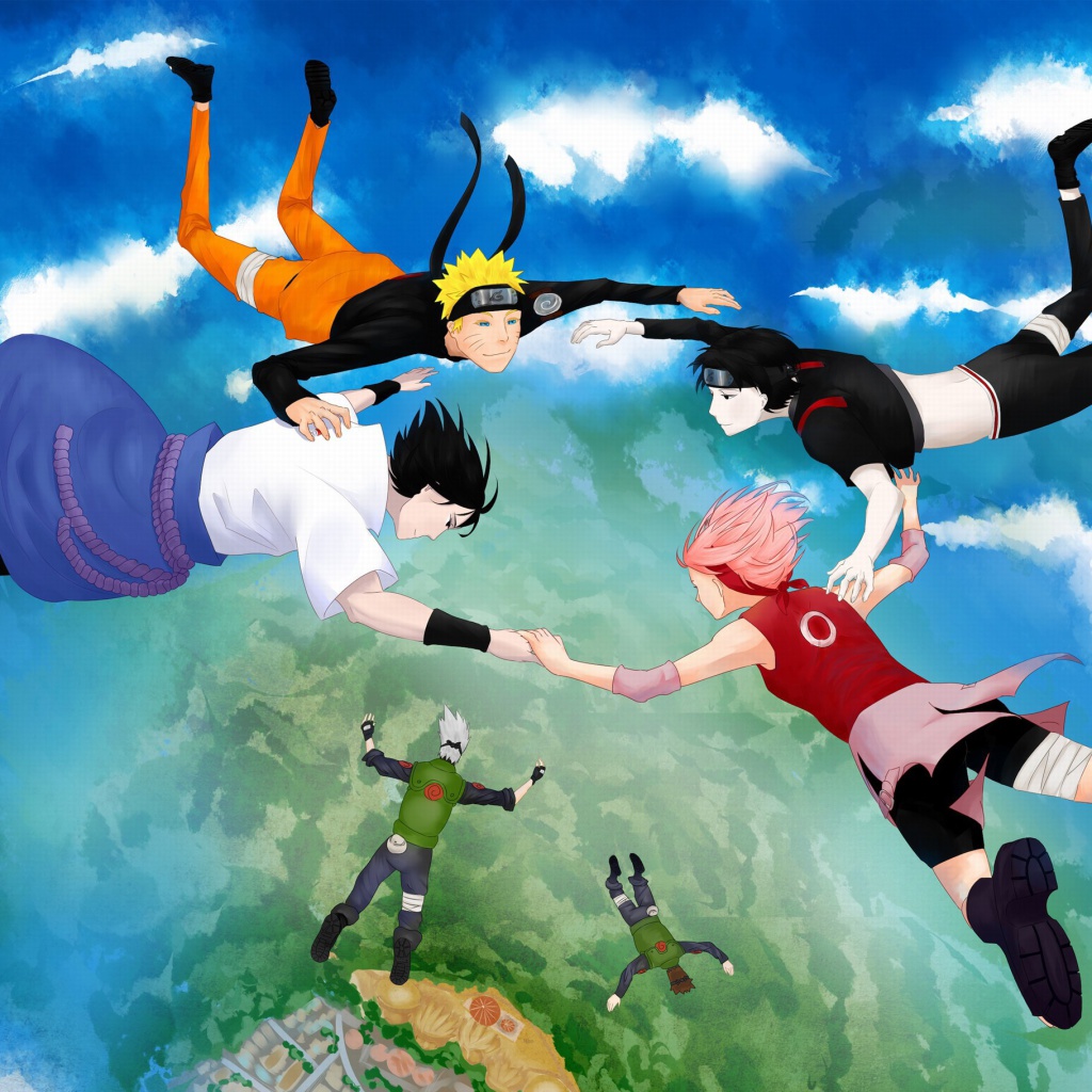 Hatake Kakashi, Sai, Uchiha Sasuke, Haruno Sakura screenshot #1 1024x1024