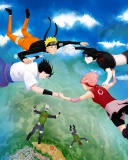 Screenshot №1 pro téma Hatake Kakashi, Sai, Uchiha Sasuke, Haruno Sakura 128x160