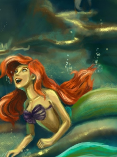 Das Little Mermaid Painting Wallpaper 240x320