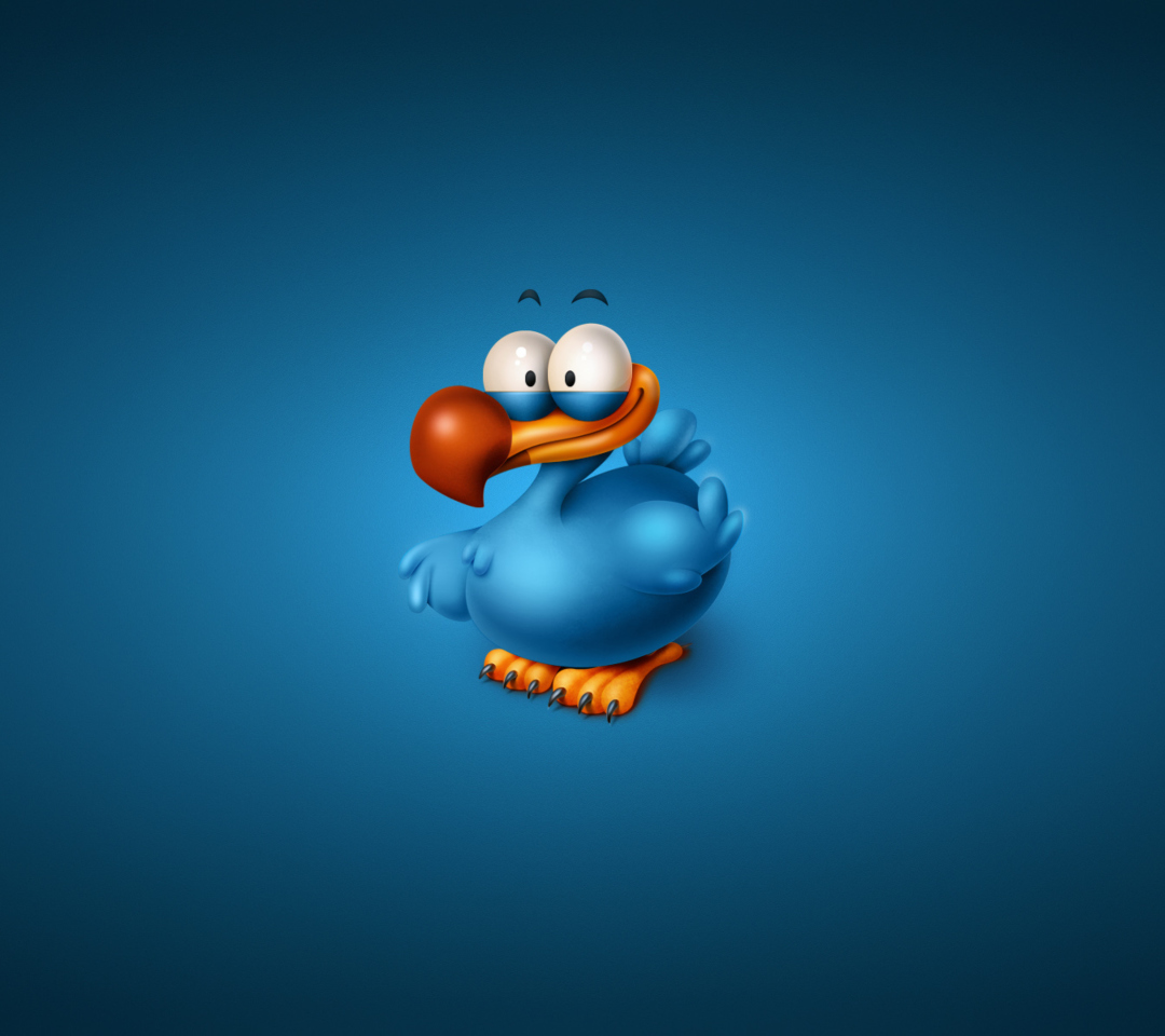 Funny Blue Bird wallpaper 1080x960