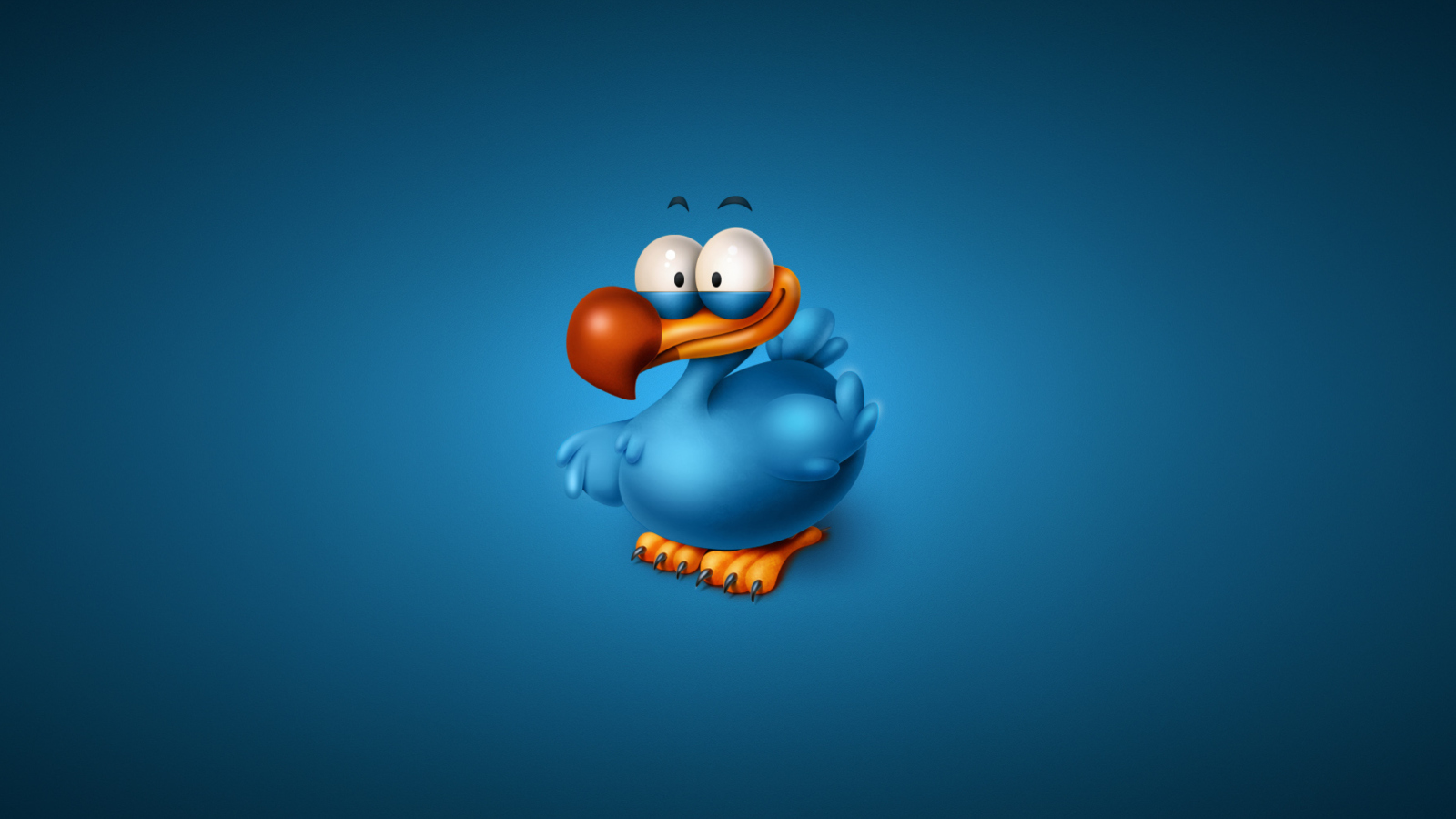 Funny Blue Bird wallpaper 1600x900