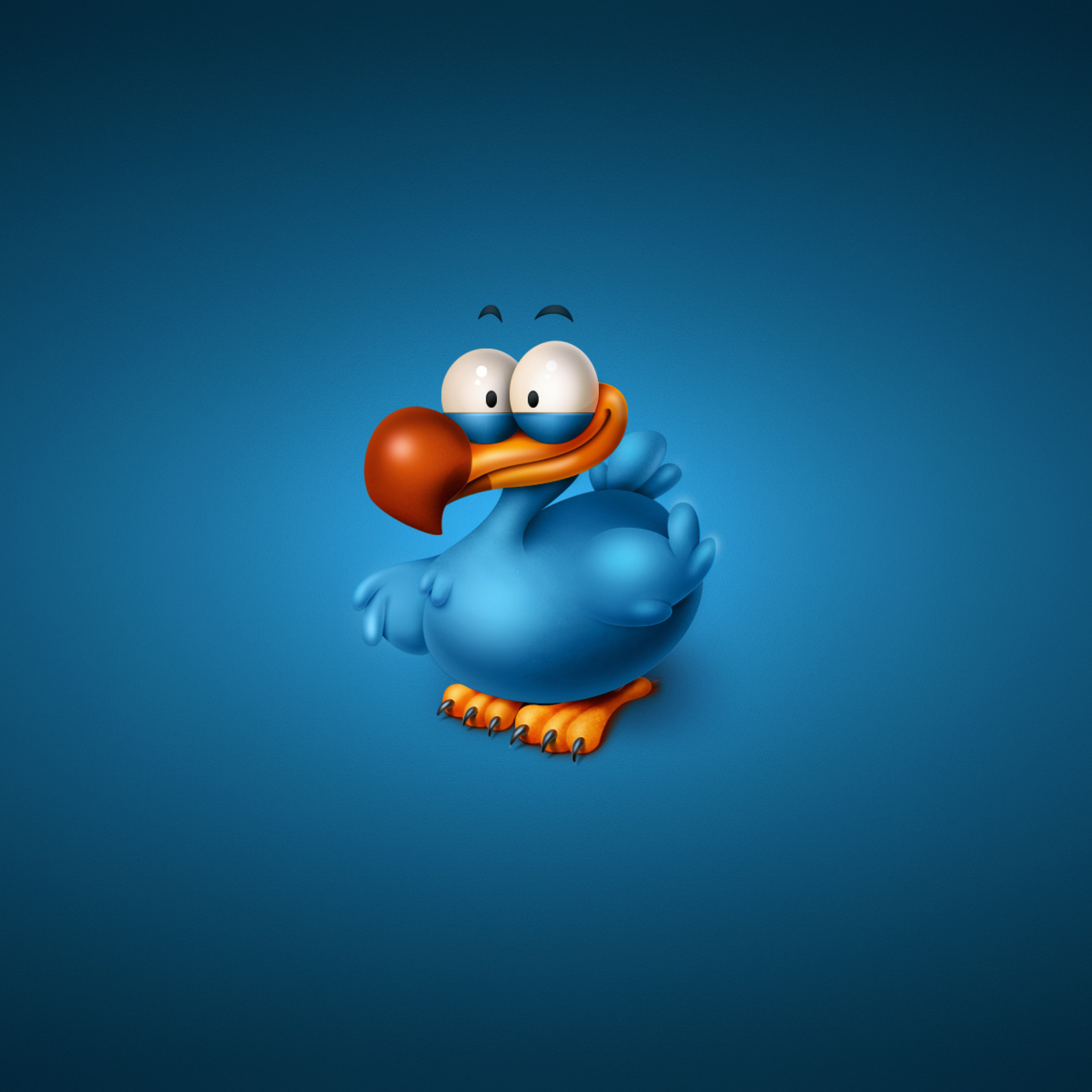 Funny Blue Bird wallpaper 2048x2048